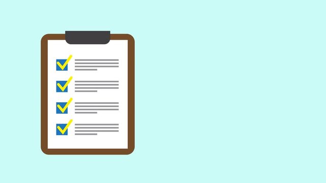 Animated Clipboard Checklist Motion Graphic for Success Project Management and Task Completion