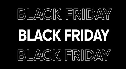 Obraz premium Black friday text in three different styles on a black background