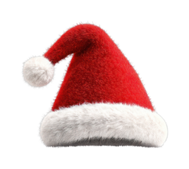 PNG Festive red Santa hat illustration.