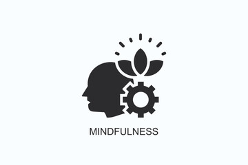 Mindfulness Icon Or Logo Isolated Vector Illustration