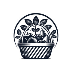 fruits silhouette logo vector line art logo design