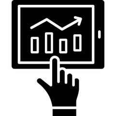 Online Analysis Glyph Icon – Data Analytics and Monitoring Symbol