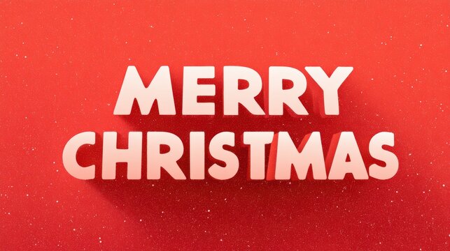 Merry Christmas greeting with 3D text on a festive red background - Powered by Adobe
