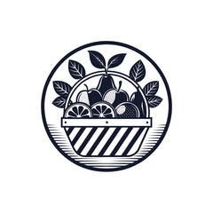 fruits silhouette logo vector line art logo design