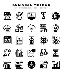 Simple Set of Business Method Related Vector Lineal Filled Icons.