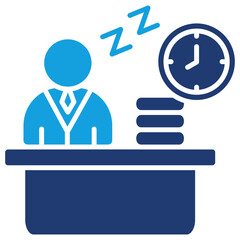 Overtime Flat Blue Icon