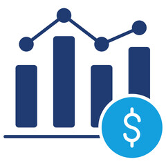 Stock Market Flat Blue Icon