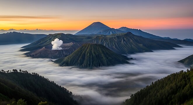 Volcanic Majesty: Sunrise Over Mount Bromo, Indonesia