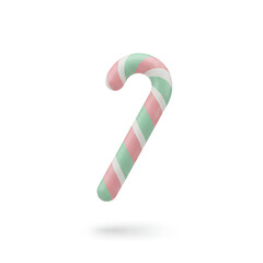 3D candy cane icon