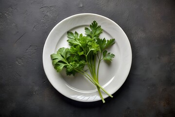 parsley on a plate