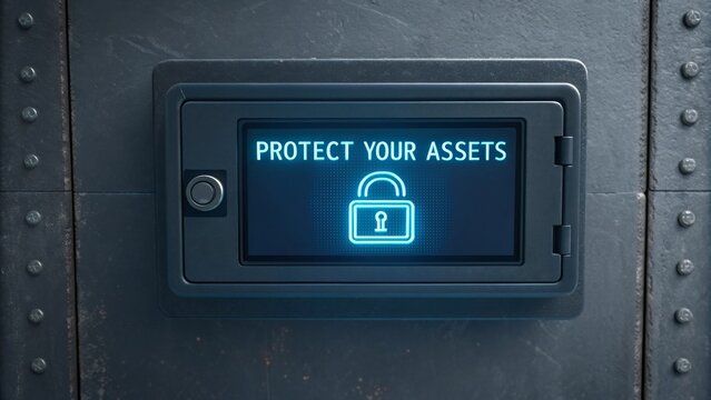 Close up view of the digital screen showing Protect Your Assets