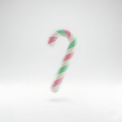 3D candy cane icon