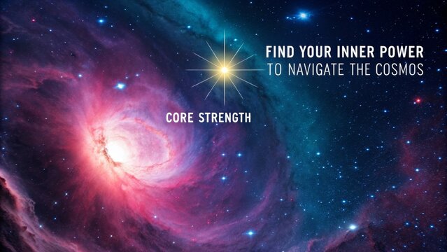 Cosmic Galaxy with Bright Star Guiding the Exploration - Powered by Adobe