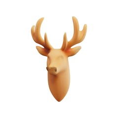 3D reindeer head icon