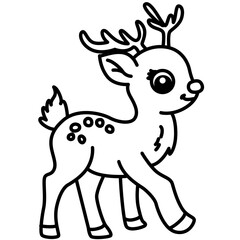 Cute standing deer line art icon, suitable for nature, wildlife, or illustrating calm, curious, and minimalist animal art.