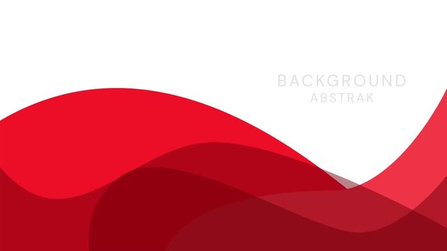 Abstract red wave background on white, modern design.