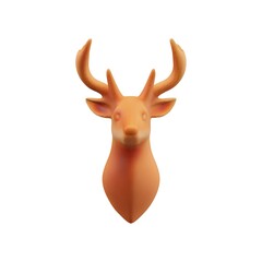 3D reindeer head icon