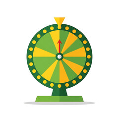 Flat Vector Fortune Wheel Icon – Spinning Prize Wheel Illustration