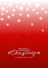 Starry sparkles on red background for Merry Christmas and New Year greeting card design