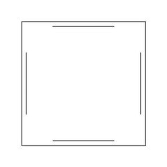Black thin line square frame element..