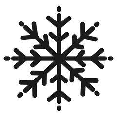 Outline vector icon of detailed winter snowflake crystal.