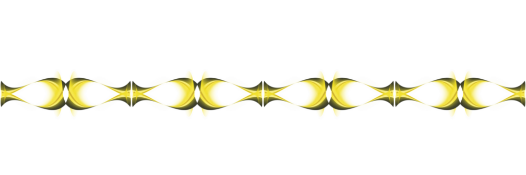 This image features a golden abstract symmetric wave pattern on a black background. The design appears fluid and dynamic, with mirrored curves and ribbon-like shapes forming a continuous ornamental 