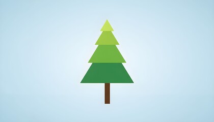 Colorful layered Christmas tree design with three green sections and a brown trunk set against a light background celebrating the holiday season Generative AI