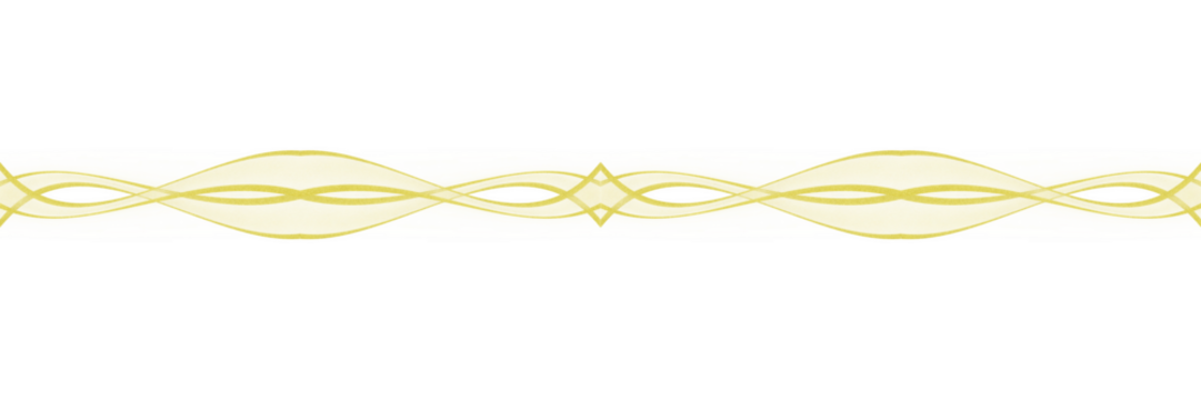 This image features a golden abstract symmetric wave pattern on a black background. The design appears fluid and dynamic, with mirrored curves and ribbon-like shapes forming a continuous ornamental 