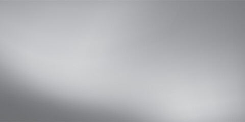 Silver foil background with metal mirror texture. Chrome gradient surface with light gloss. Vector aluminum grey sheet with reflection. Platinum