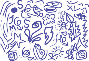 Abstract red doodles and shapes on white background
A collection of whimsical red line drawings and dots featuring abstract shapes, organic forms, and playful doodles on a white surface.