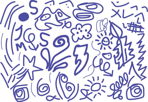 Abstract red doodles and shapes on white background
A collection of whimsical red line drawings and dots featuring abstract shapes, organic forms, and playful doodles on a white surface.