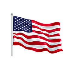 American flag waving on flagpole