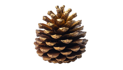 Shimmering golden pinecone, an elegant natural ornament for festive seasonal decoration and design