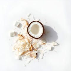 half coconut isolated on white background clipping path half coconut isolated on white background clipping path