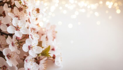 Captivating spring blooming cherry blossom branches garden setting floral close-up soft focus background nature's beauty concept for relaxation and inspiration