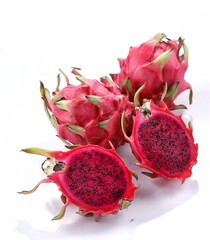 The dragon fruit is usually a dark red color, although some types of this fruit are pink or yellow