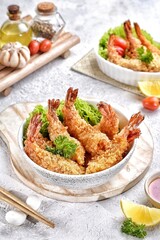 Ebi furai is a Japanese dish made from shrimp coated with pangko flour
