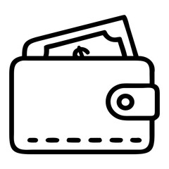 A wallet open with money pictogram background