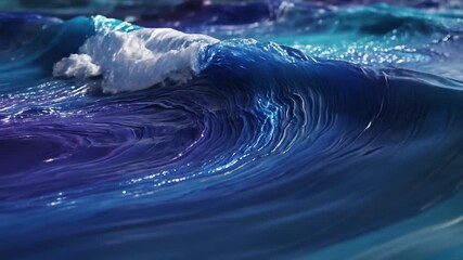 Crashing ocean waves sizzling with energetic fluidity, abstractly capturing the xiiz concept of limitless potential and adaptable movement, while soothing blue hues evoke serenity and spiritual.