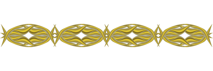 This image features a golden abstract symmetric wave pattern on a black background. The design appears fluid and dynamic, with mirrored curves and ribbon-like shapes forming a continuous ornamental 
