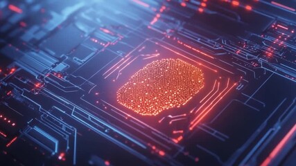 Artificial intelligence brain shaped circuit board futuristic technology concept design - Powered by Adobe