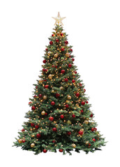 Fototapeta premium PNG Festive decorated Christmas tree.