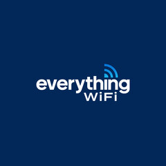 Everything WiFi Logo on Blue Background for Wireless Connectivity.
