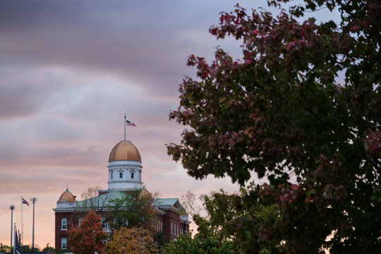 Orange Brass Dome building in Hermann Missouri