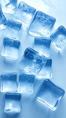 Refreshing Ice Cubes - A Close-Up of Frozen Water.