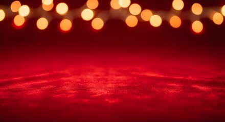 Festive red background with bokeh lights, perfect for holiday and celebration themes