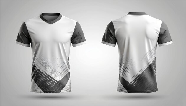 Realistic esports jersey mockup showcasing front and back views, perfect for apparel design and branding