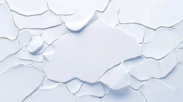 A close-up, abstract view of a surface with irregular, cracked patterns resembling ice or frozen water, illuminated by soft, cool light. - Powered by Adobe