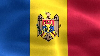 Moldova flag - realistic waving fabric flag
