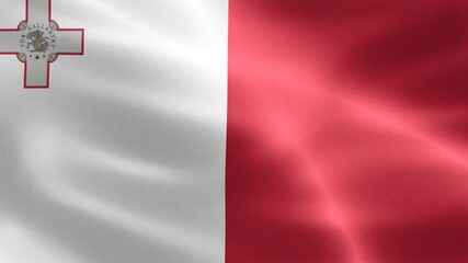 Malta flag - realistic waving fabric flag